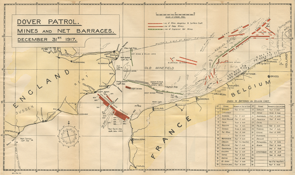Dover Patrol Mines and Net Barrages December 31st 1917