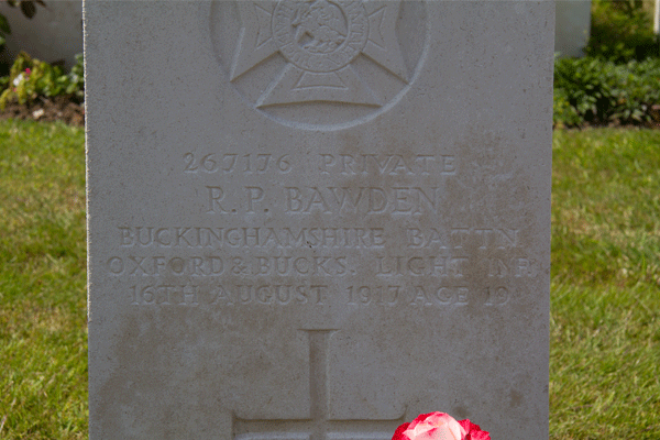 Reginald Pritchard Bawden's Headstone at Cement House Cemetery