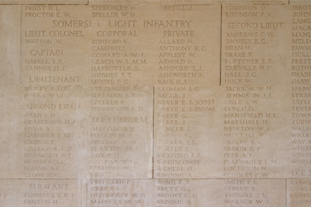 Somerset Light Infantry at Arras Memorial
