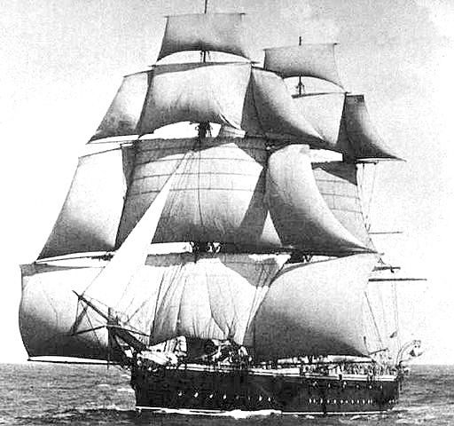 HMS Calypso Under Full Sail