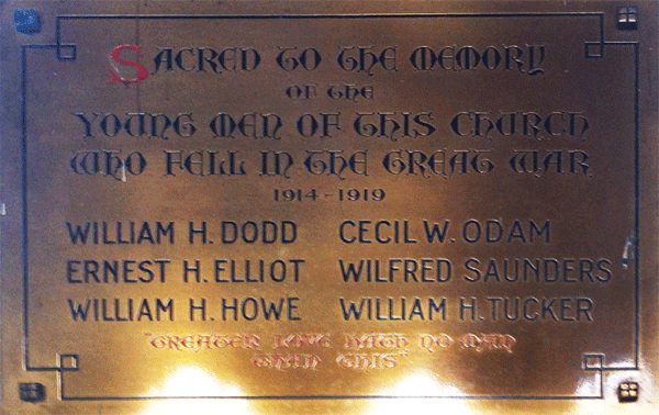 Flavel Church Memorial Plaque