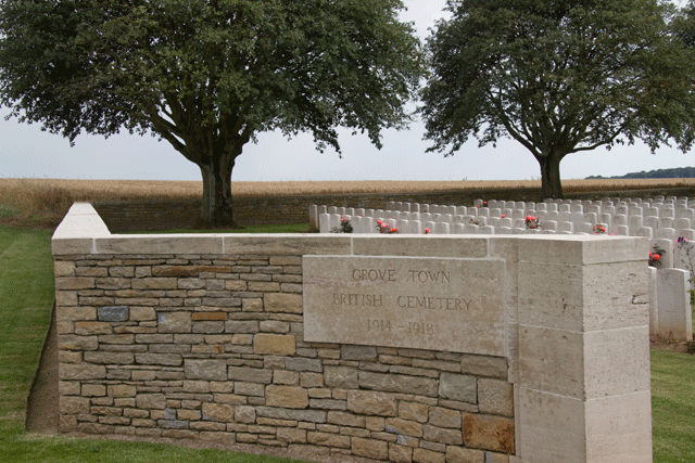 Grove Town Cemetery near Méaulte, France