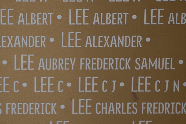 Aubrey Frederick Samuel Lee Ring of Memory memorial at Notre Dame de Lorette