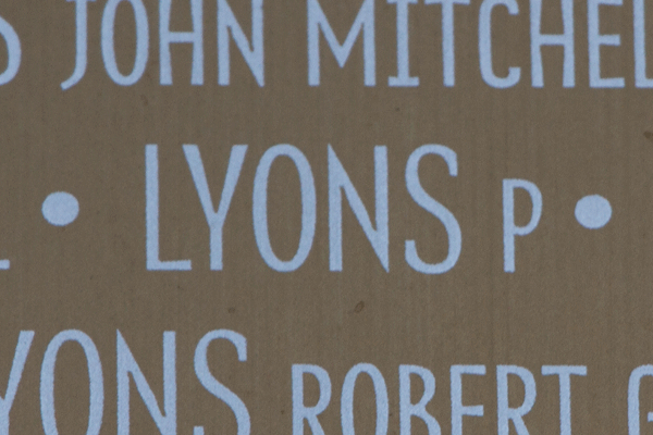 Patrick Lyons Ring of Memory memorial at Notre Dame de Lorette