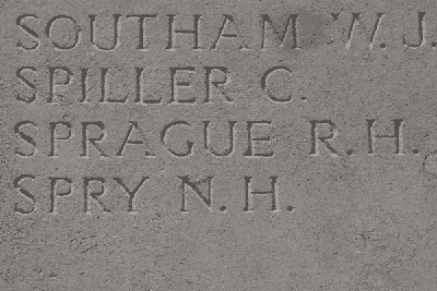 Nicholas Henry Spry on Loos Memorial at Dud Corner Cemetery