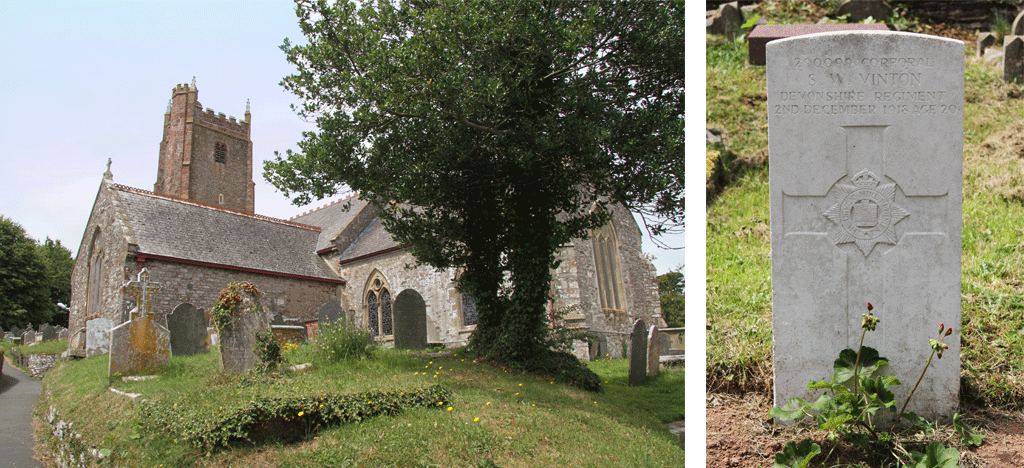 Stanley William Vinton in St Clements Churchyard Dartmouth