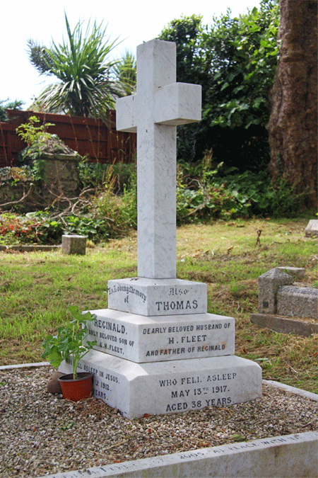 Thomas Fleet headstone at St Clements Church Townstal