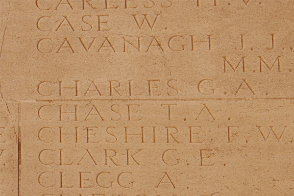 Thomas Arthur Chase at Thiepval Memorial