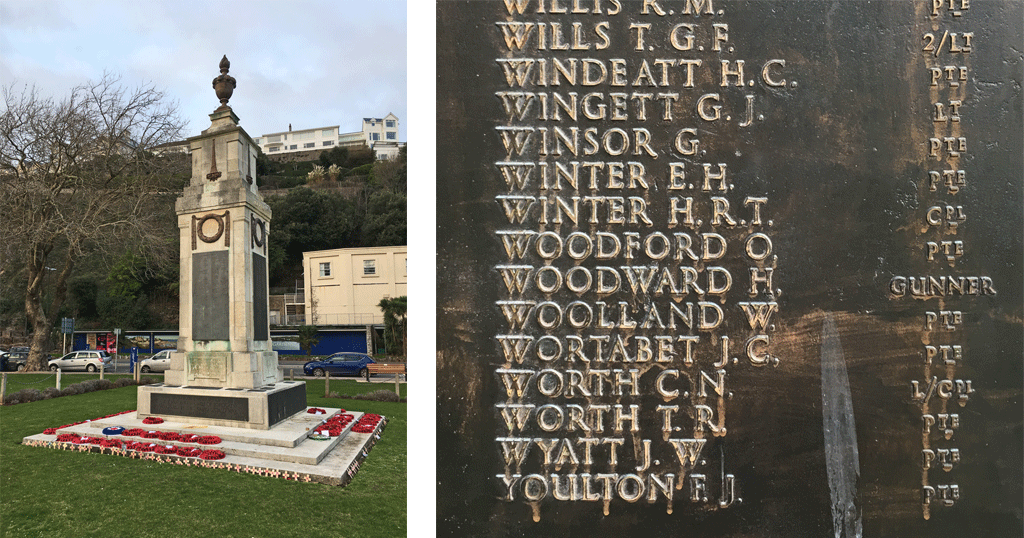 Harry Woodward on Torquay Memorial