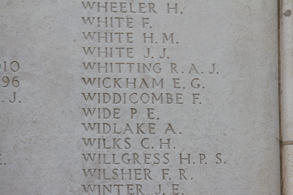 Frederick John Widdicombe at Tyne Cot Memorial